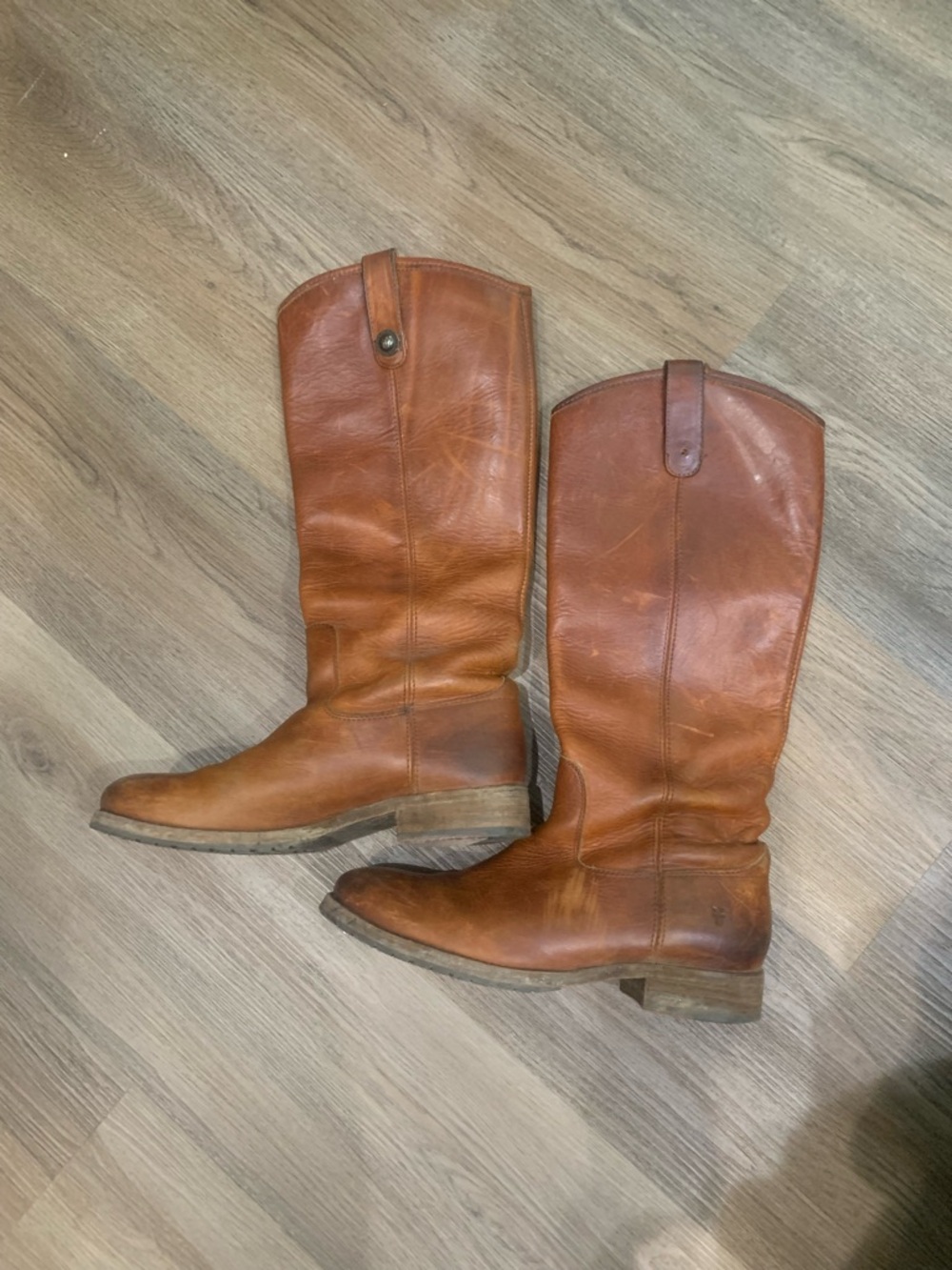 Frye Brown Leather Tall Pull-On Riding Boots